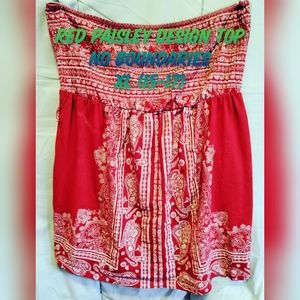 Red tube top blouse/ halter top